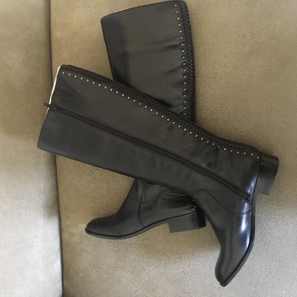 Antonio Melani NWOT Leather Studded Knee High Boots - Picture 6 of 7